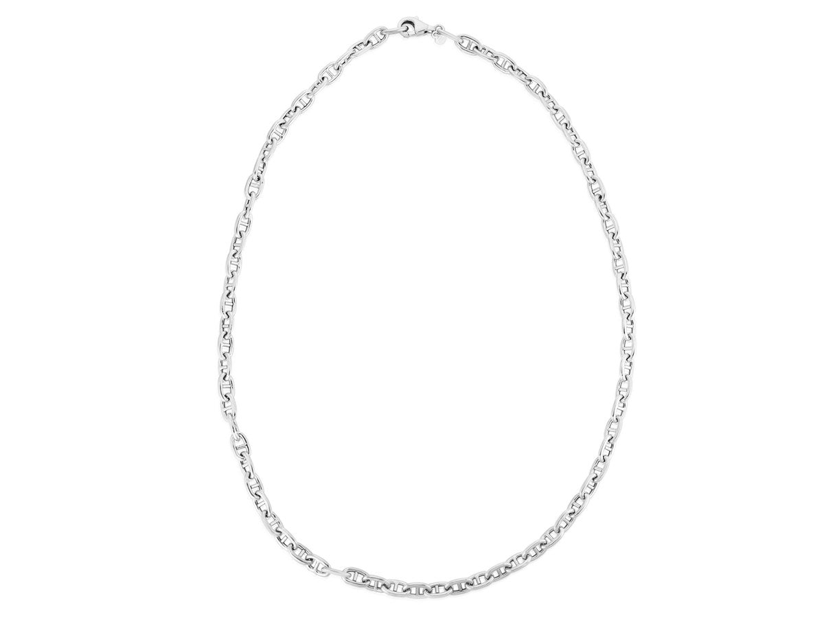 Puffed Mariner Link Bracelet 5.9mm in Rhodium Sterling Silver