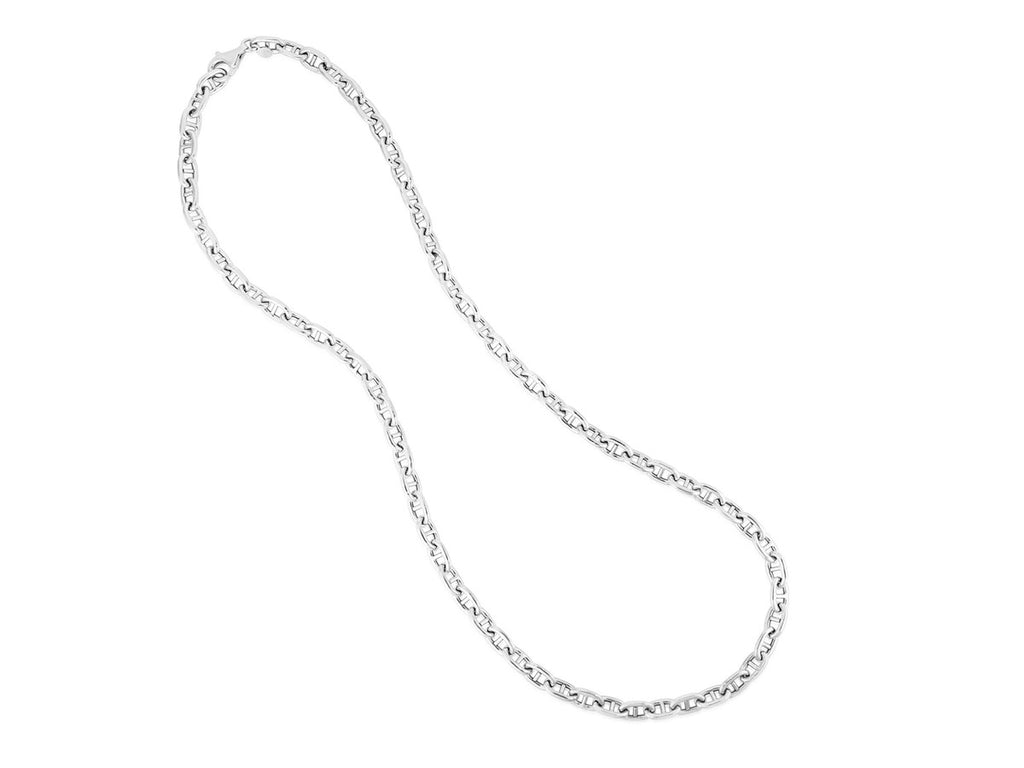 Puffed Mariner Link Bracelet 5.9mm in Rhodium Sterling Silver