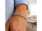 Round Box Chain Bracelet 5.2mm in Rhodium Sterling Silver