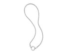 Rhodium Rope Chain Necklace with Push Lock Clasp