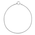 Rhodium Rope Chain Necklace with Push Lock Clasp