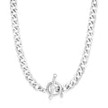 Wide Link Toggle Chain Necklace in Sterling Silver