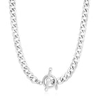 Wide Link Toggle Chain Necklace in Sterling Silver