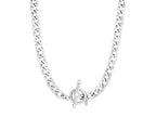 Wide Link Toggle Chain Necklace in Sterling Silver