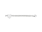 Rhodium Plated Heart Station Chain Bracelet in Sterling Silver