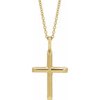 Knife Edge Cross Pendant Necklace Adjustable 16 to 18 Inch Polished Chain