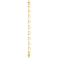 14KT Yellow Gold Heart Link Hoop Earrings Polished Lightweight Snap Back