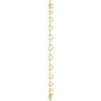 14KT Yellow Gold Heart Link Hoop Earrings Polished Lightweight Snap Back