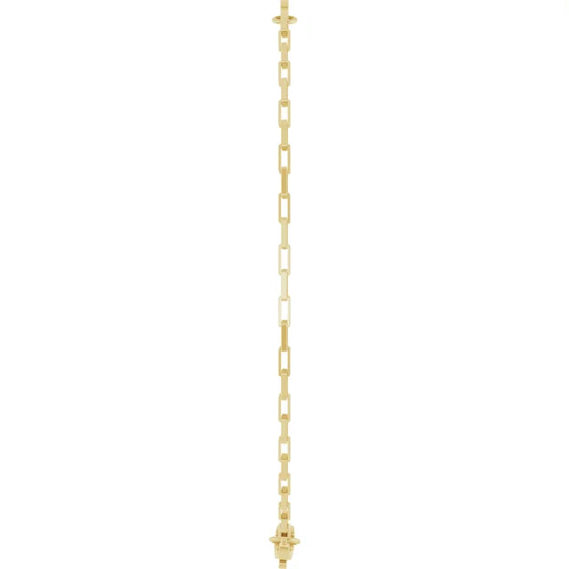 14KT Yellow Gold Paperclip Link Hoop Earrings,