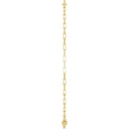 14KT Yellow Gold Paperclip Link Hoop Earrings,