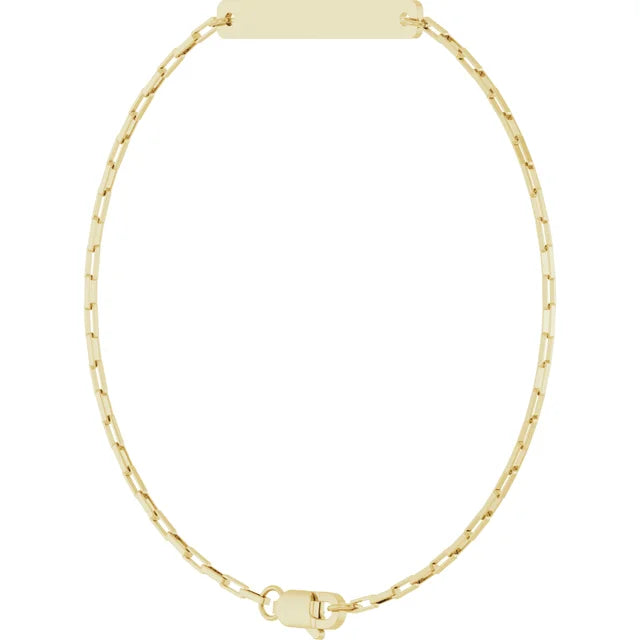 14KT Yellow Gold Paperclip Link Hoop Earrings,