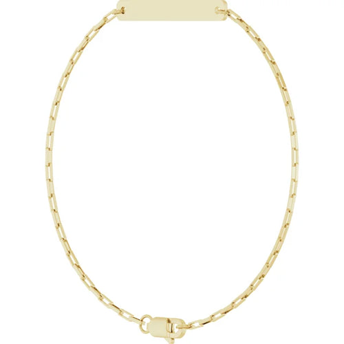 14KT Yellow Gold Paperclip Link Hoop Earrings,
