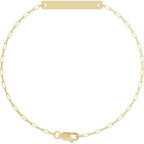 14KT Yellow Gold Paperclip Link Hoop Earrings,
