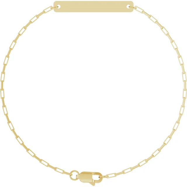 14KT Yellow Gold Paperclip Link Hoop Earrings,