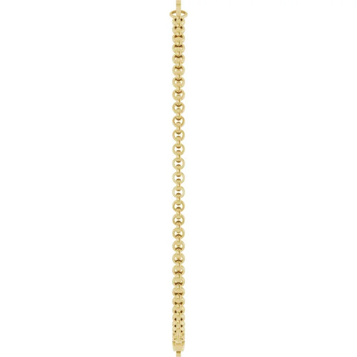 14KT Yellow Gold Engravable Link Hoop Earrings Polished Lightweight Snap Back