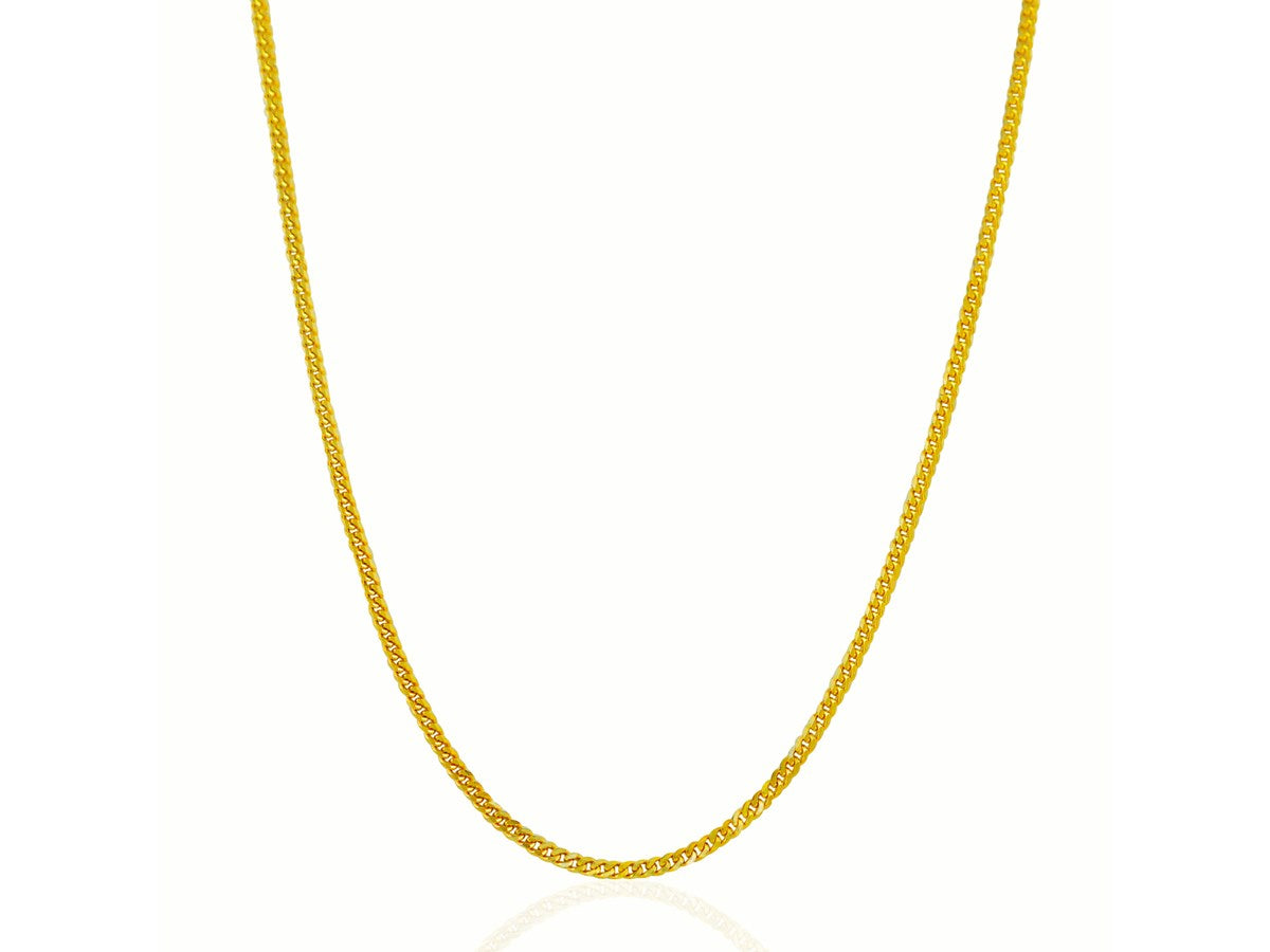 14KT Yellow Gold Gourmette Chain Necklace 2.0mm