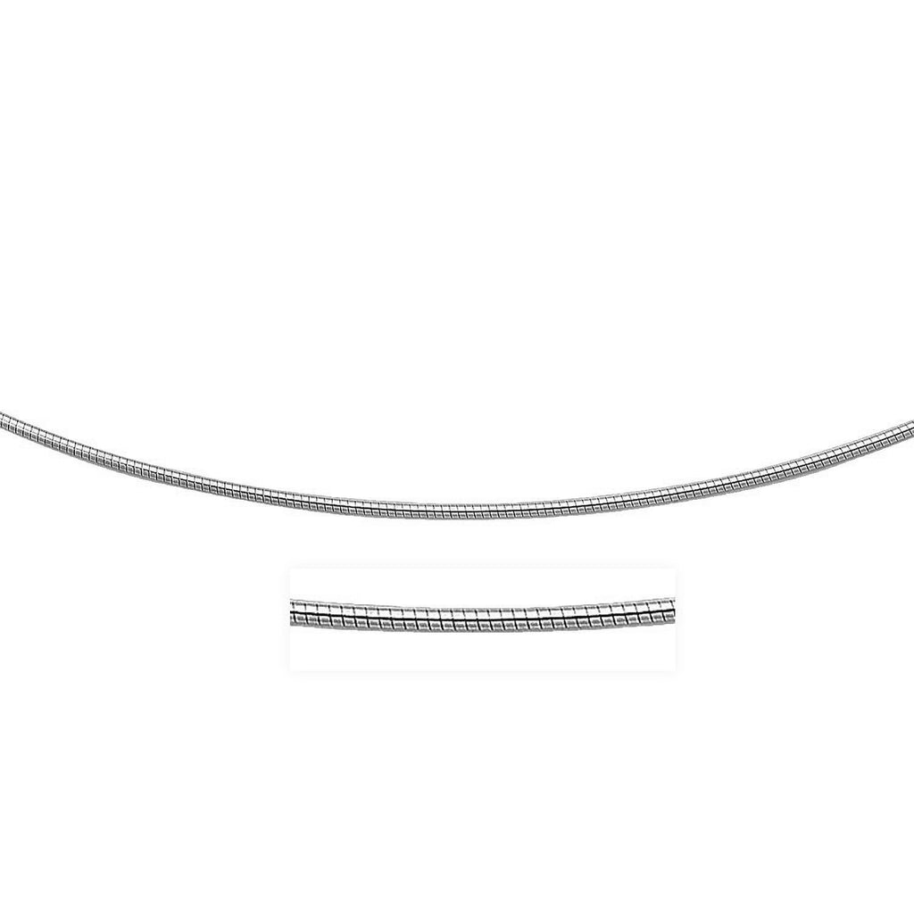 Rhodium Omega Chain Necklace 1.55mm