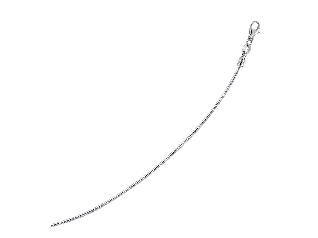 Rhodium Omega Chain Necklace 1.55mm