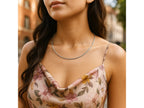 Rhodium Omega Chain Necklace 1.55mm