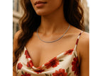 Rhodium Omega Chain Necklace 1.55mm