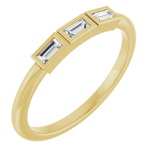 Baguette Diamond Anniversary Band 1/8 CTW Polished Finish Size 7