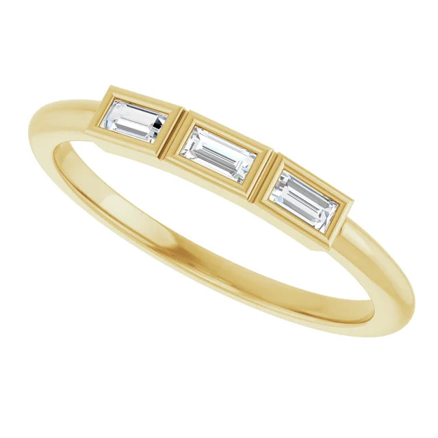 Baguette Diamond Anniversary Band 1/8 CTW Polished Finish Size 7