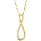 3 Stone Infinity Pendant Necklace Mount Adjustable 16 to 18 Inch Customizable