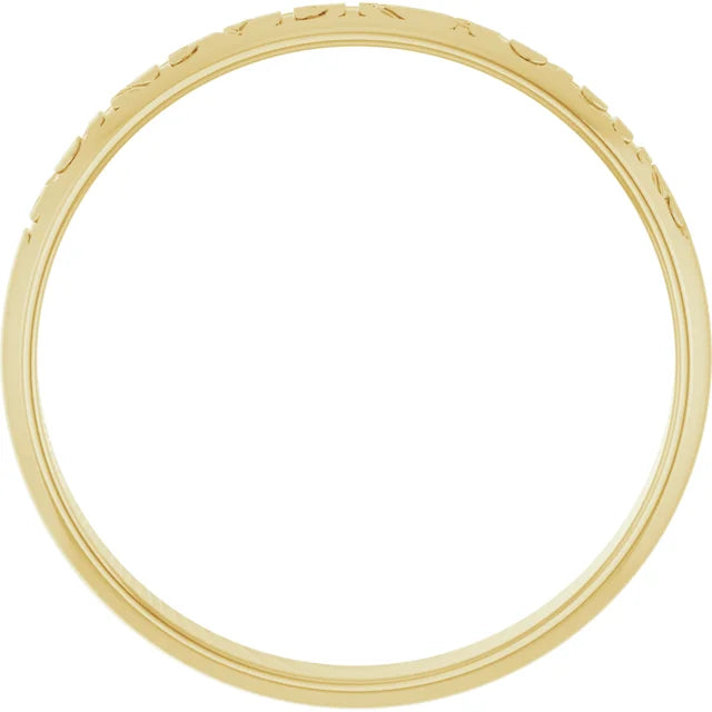 Forever Yours Engraved Half Round Band, Ultra-Lightweight 3mm Size 7