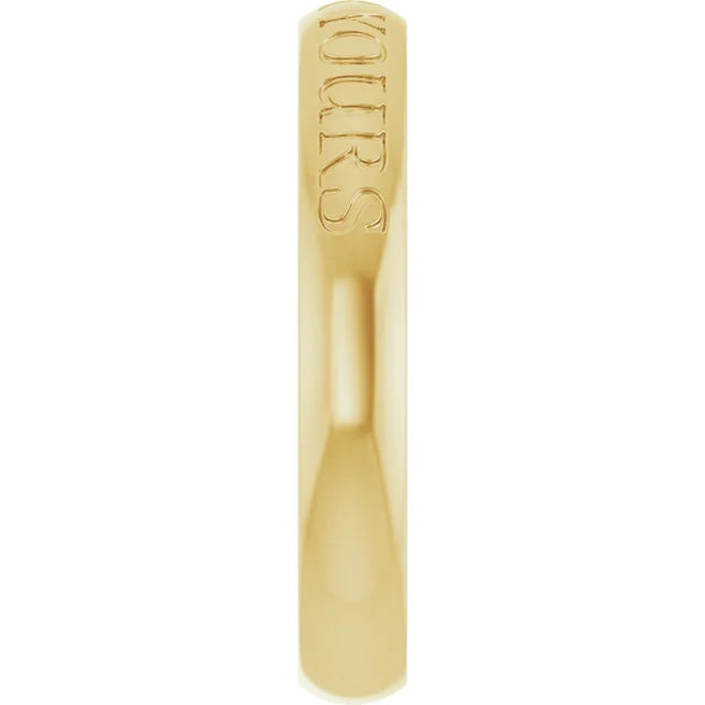 Forever Yours Engraved Half Round Band, Ultra-Lightweight 3mm Size 7