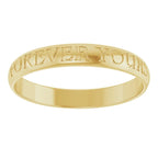 Forever Yours Engraved Half Round Band, Ultra-Lightweight 3mm Size 7