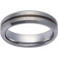 Tungsten Crushed Red Dino Inlay Band 6mm Beveled Edge Satin Size 10