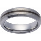 Tungsten Crushed Red Dino Inlay Band 6mm Beveled Edge Satin Size 10