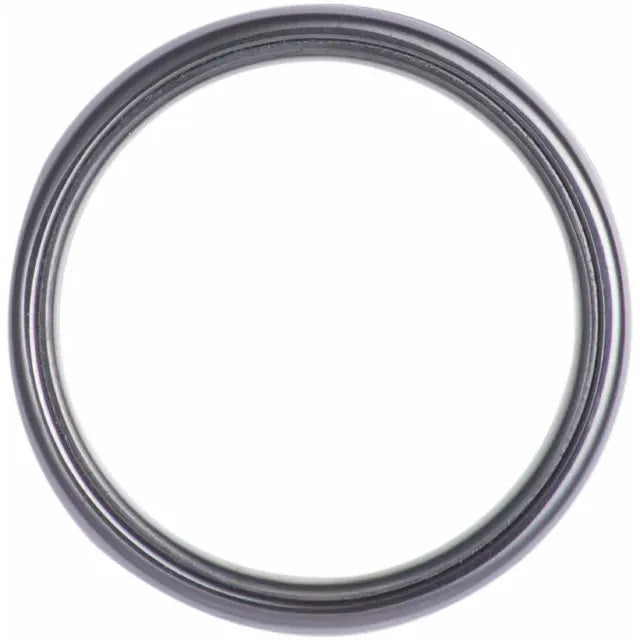 Zirconium Spinner Inlay Comfort Fit Band 6mm Polished Size 10