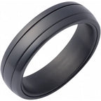 Zirconium Spinner Inlay Comfort Fit Band 6mm Polished Size 10