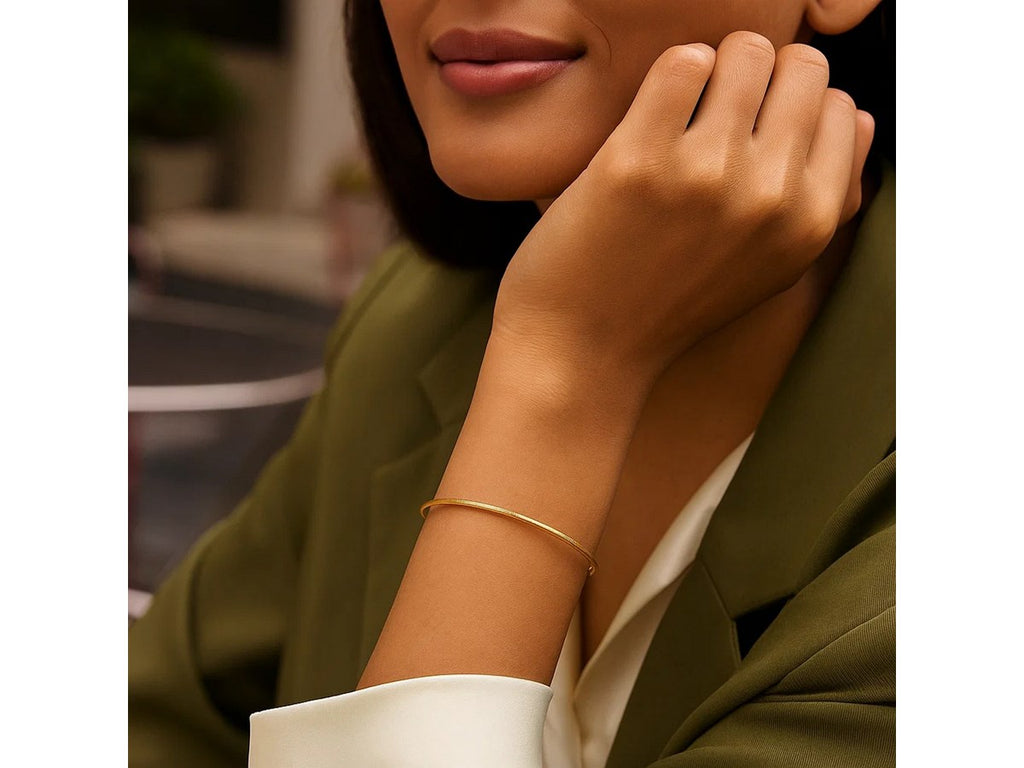 Diamond Cut Stackable Bangle Bracelet with Lobster Clasp