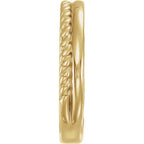 14K Yellow Gold Rope Band Ring, Size 10, 2.9mm Polished Finish