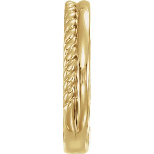 14K Yellow Gold Rope Band Ring, Size 10, 2.9mm Polished Finish