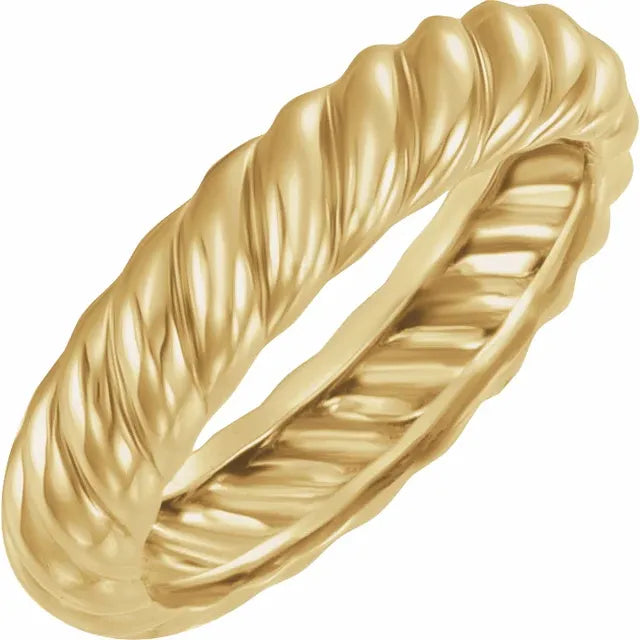 Twisted Wedding Band 4.75mm Polished Comfort Fit Size 7