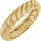 Twisted Wedding Band 4.75mm Polished Comfort Fit Size 7