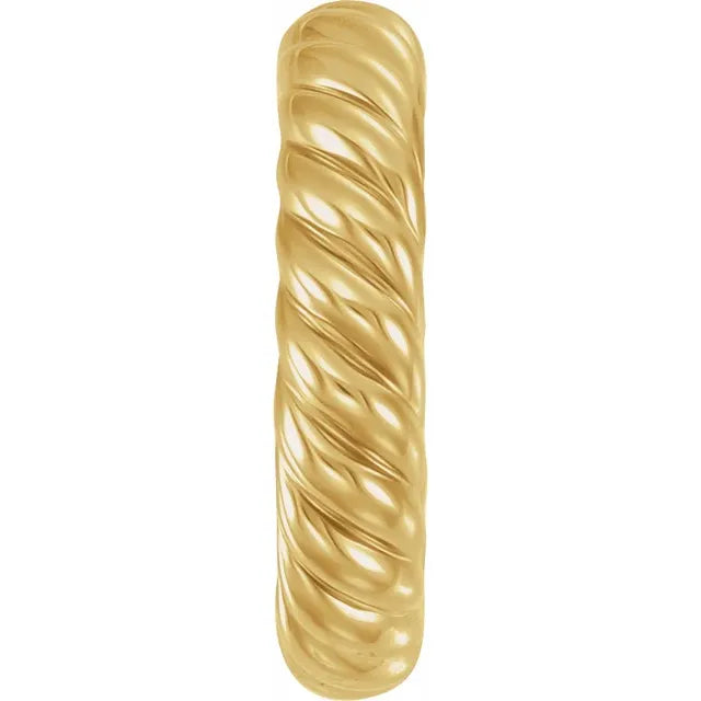 Twisted Wedding Band 4.75mm Polished Comfort Fit Size 7