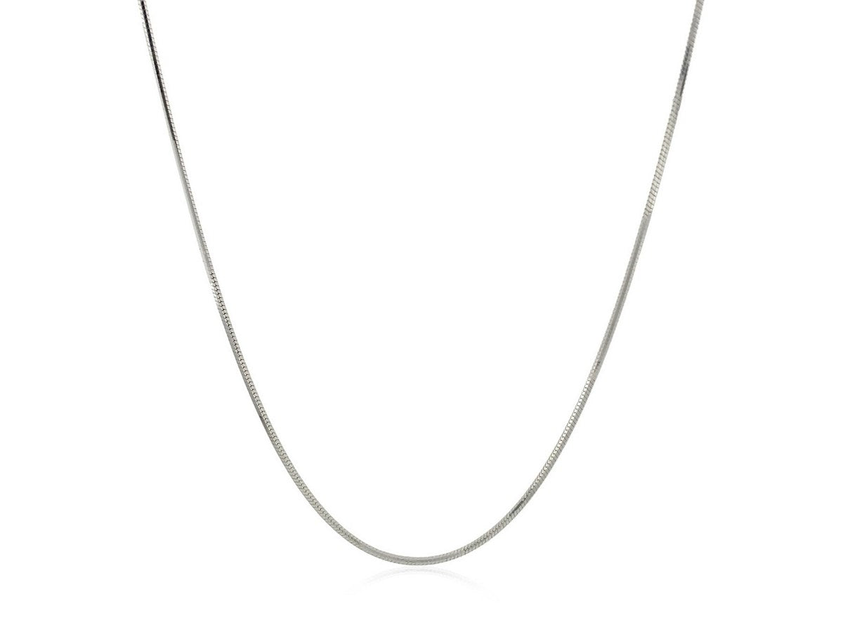 Sterling Silver Rhodium Plated Snake Chain Necklace