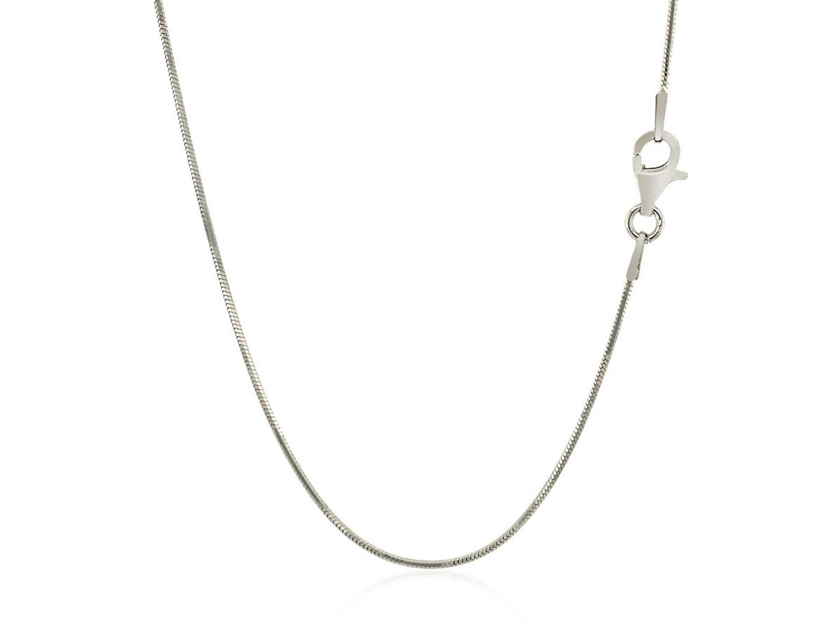 Sterling Silver Rhodium Plated Snake Chain Necklace
