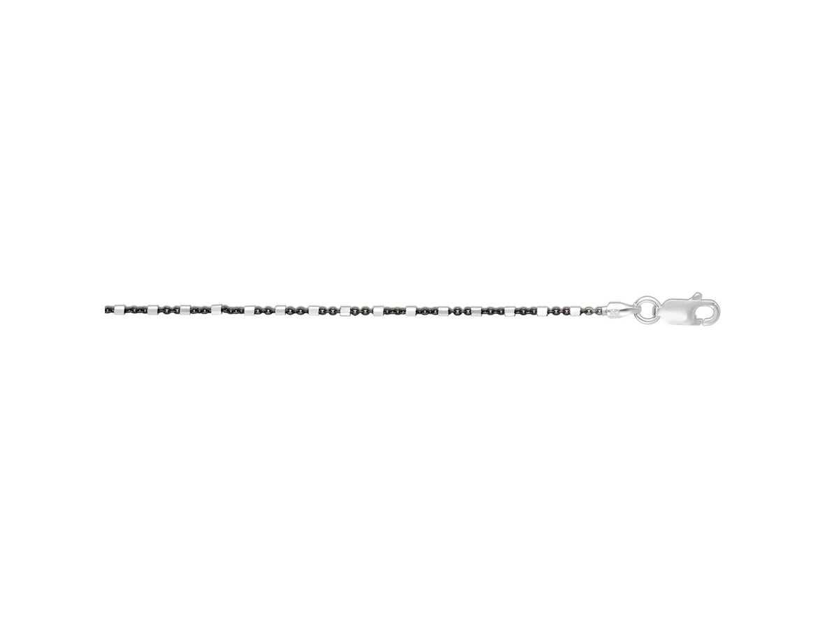 Bead and Bar Chain Anklet Polished Finish