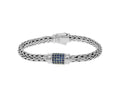 Blue Sapphire Weave Motif Sterling Silver Bracelet