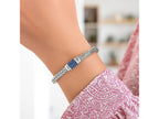 Blue Sapphire Weave Motif Sterling Silver Bracelet