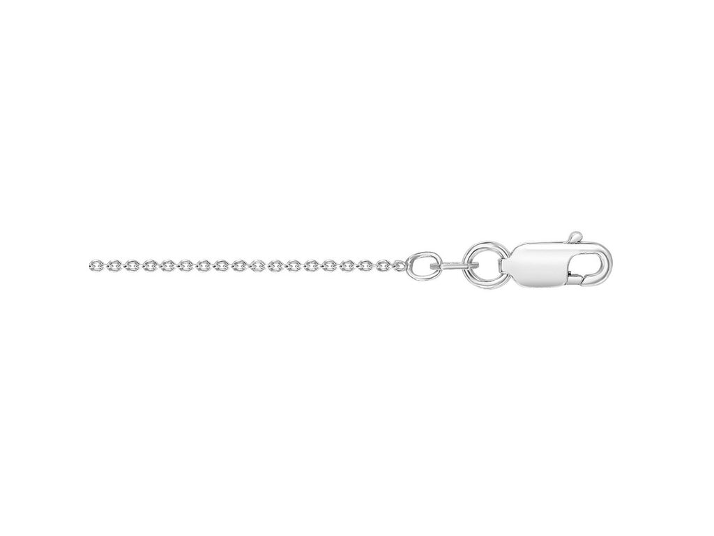 Round Cable Chain Necklace 2.60mm Rhodium Sterling Silver