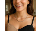 Round Cable Chain Necklace 2.60mm Rhodium Sterling Silver