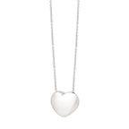 Puffy Heart Pendant Necklace in Sterling Silver