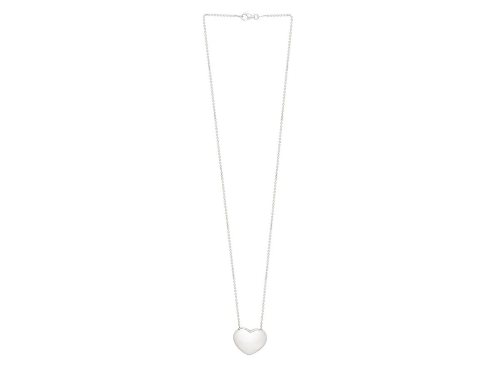 Puffy Heart Pendant Necklace in Sterling Silver