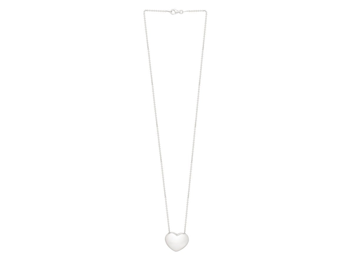 Puffy Heart Pendant Necklace in Sterling Silver